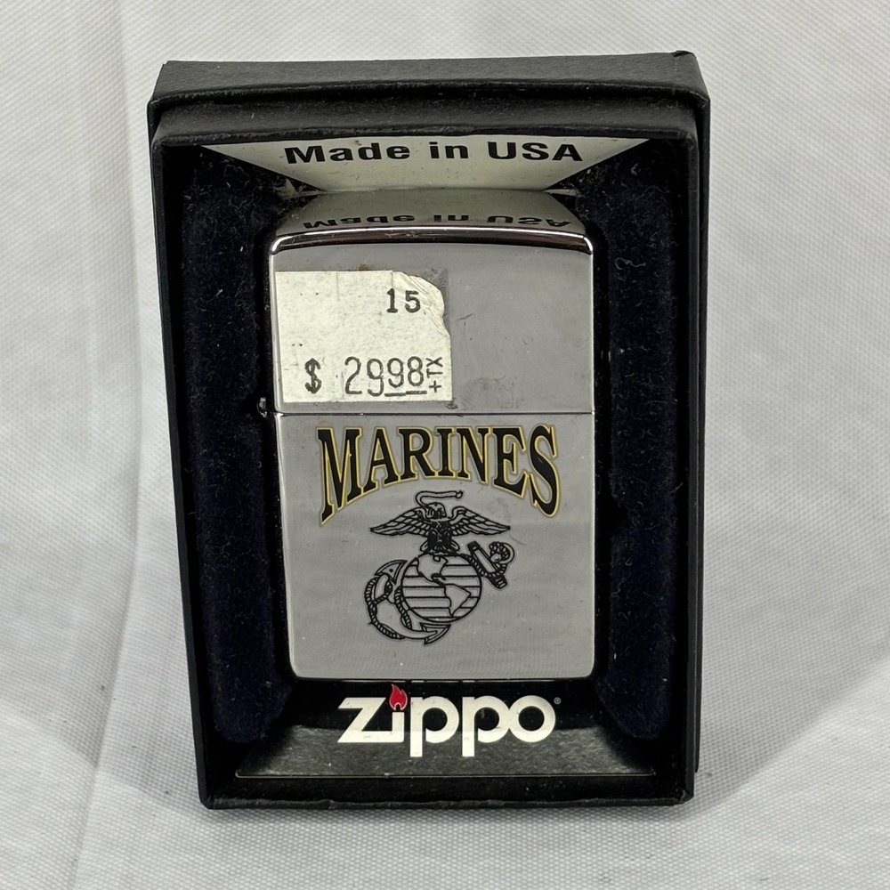 Zippo US Marine Corps High Polish USMC Eagle Globe Anchor Windproof Lighter NEW